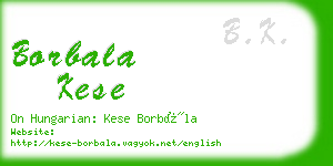 borbala kese business card